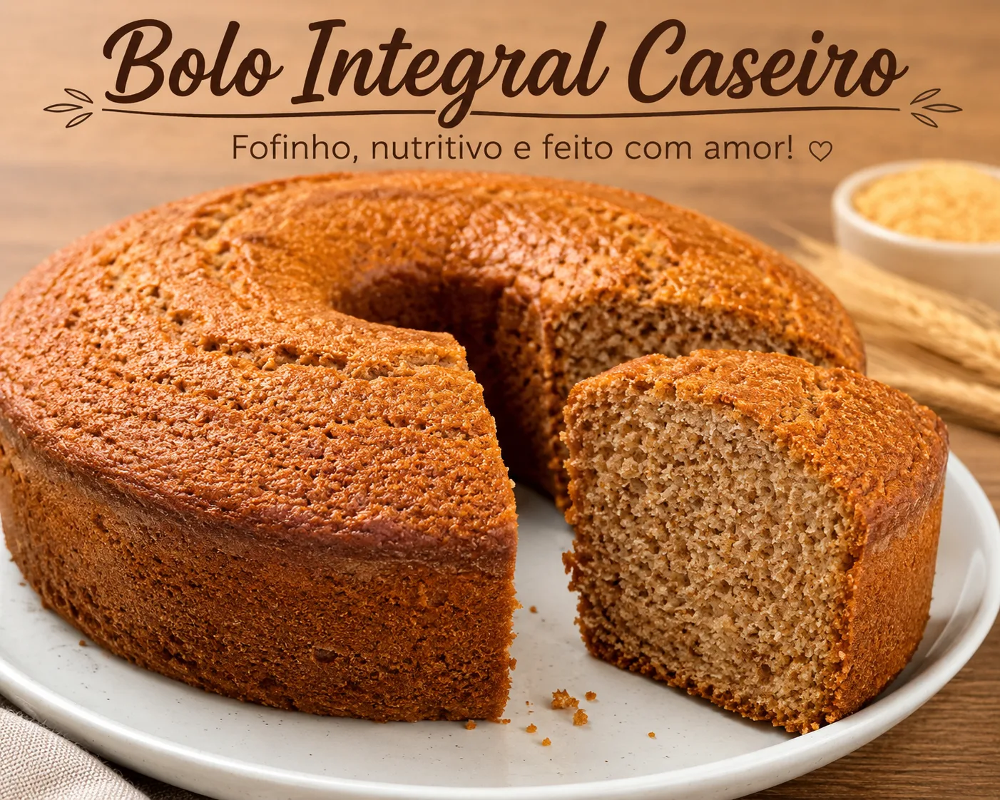 Bolo Integral Caseiro: Mais Fibras, Mais Sabor e Menos Complicação