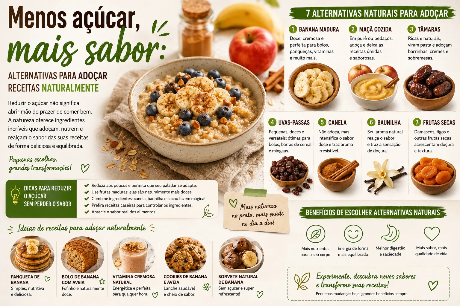 Menos Açúcar, Mais Sabor: Alternativas para Adoçar Receitas Naturalmente